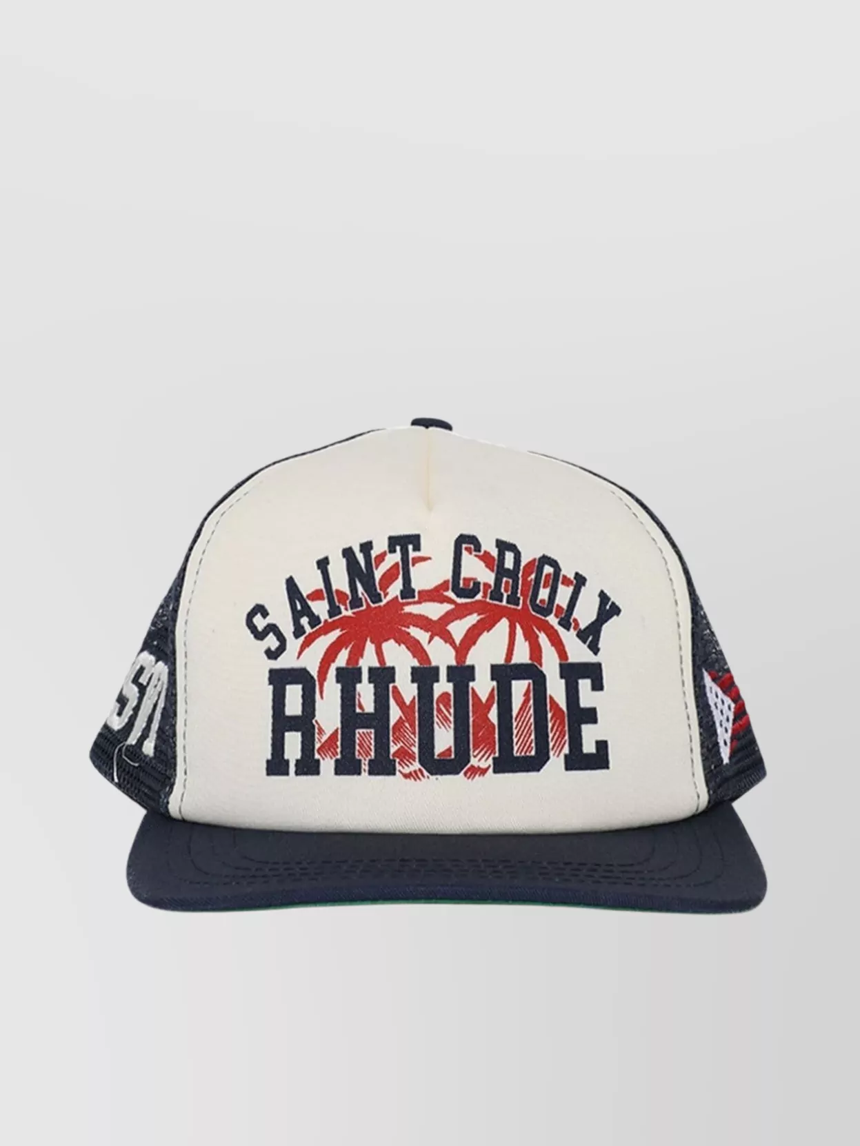 Shop Rhude Trucker Hat With Curved Brim And Mesh Panels