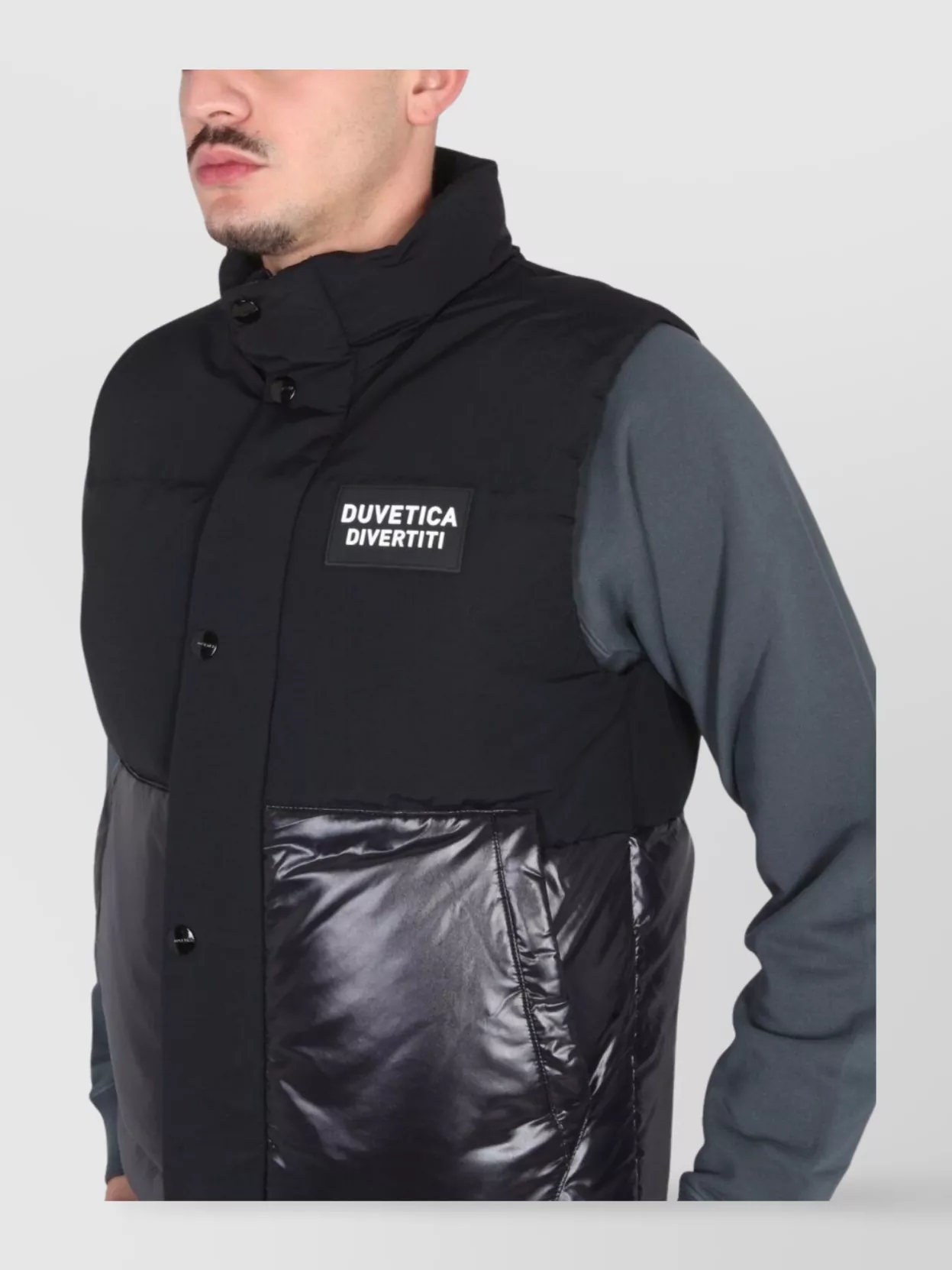 Duvetica Drawstring Hood High Collar Shiny Finish