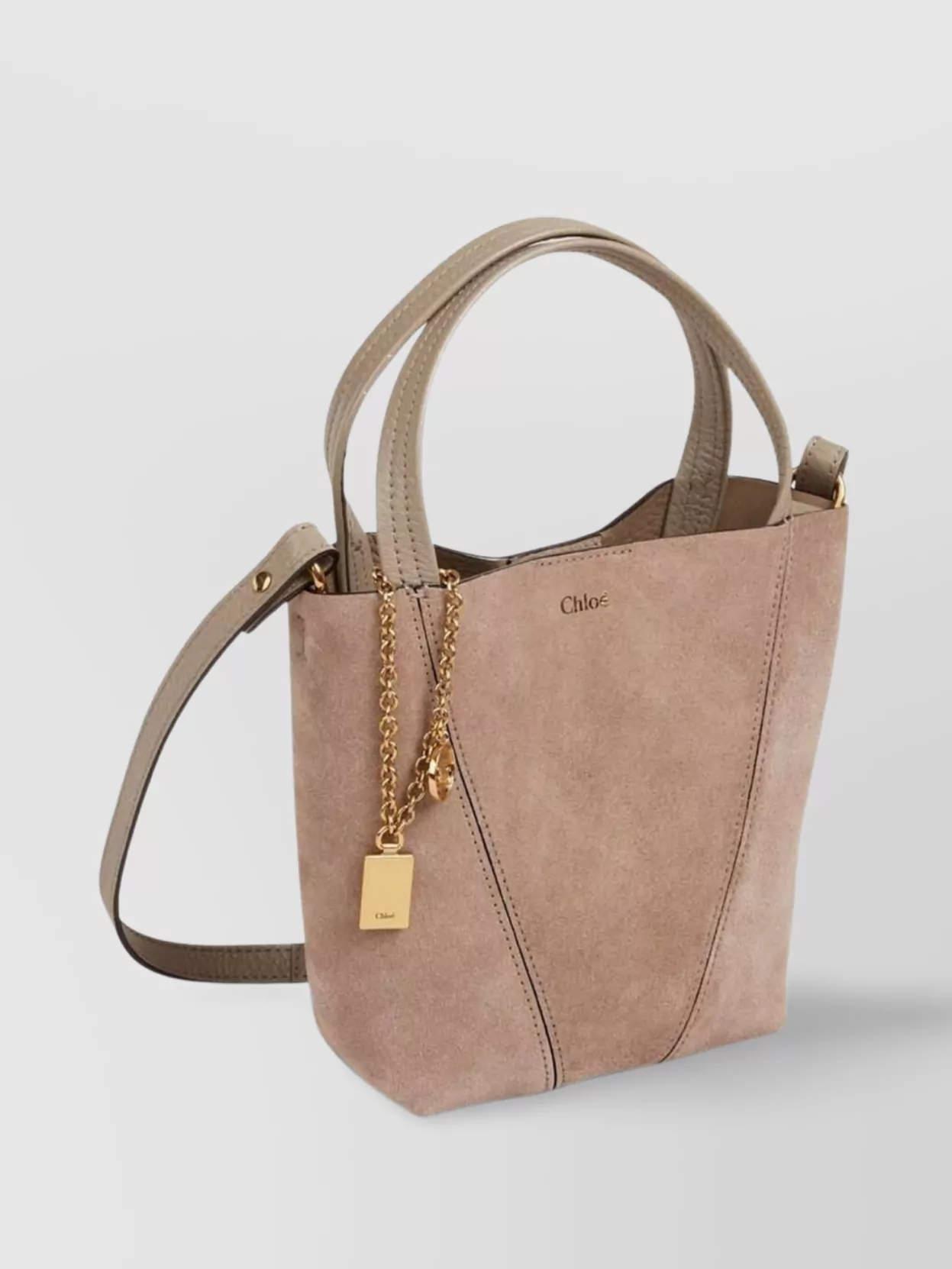 Chloé Small Suede Tote Bag With Gold-Tone Hardware