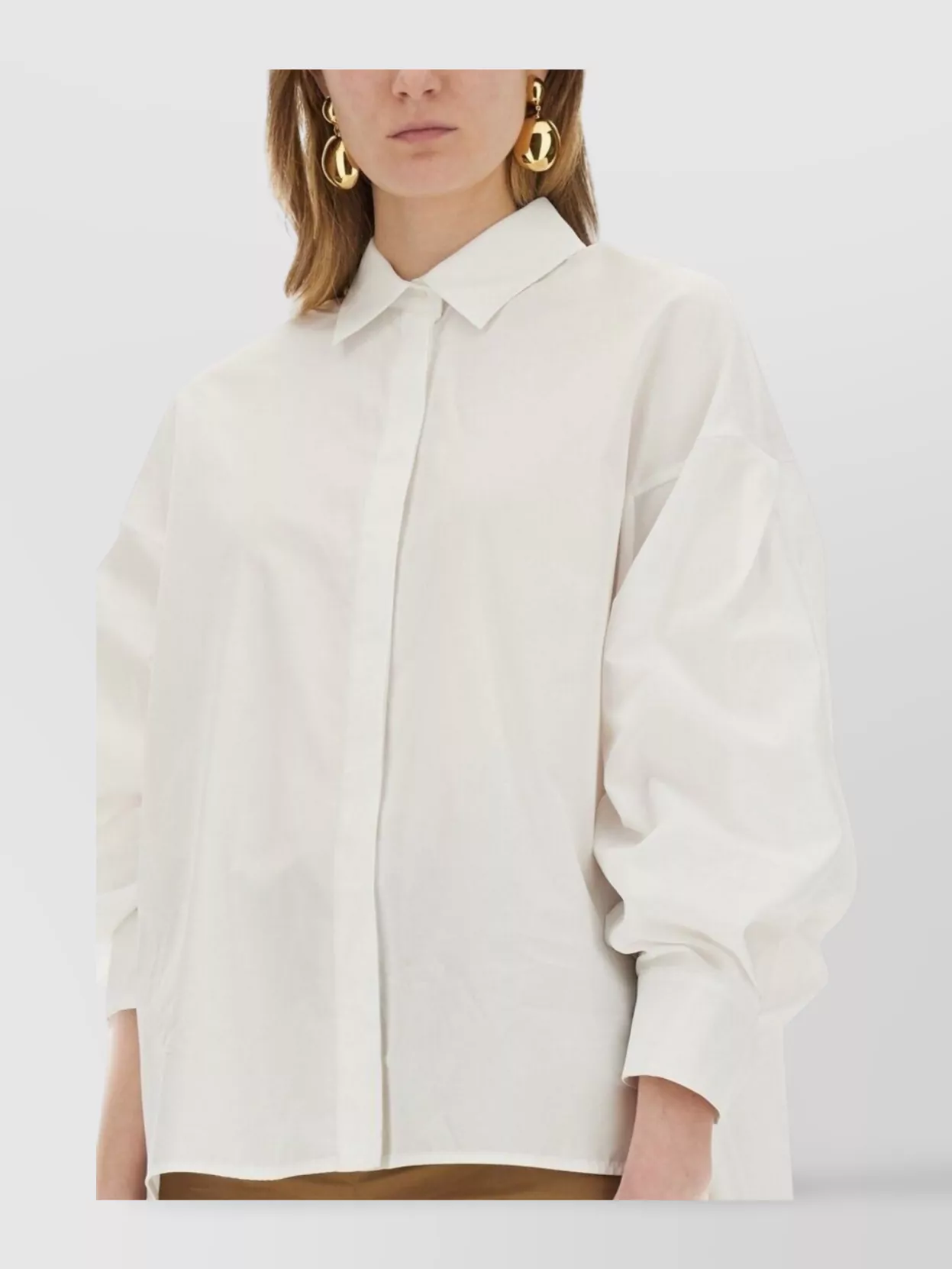 S Max Mara Oversized Collared Shirt Pleated Back