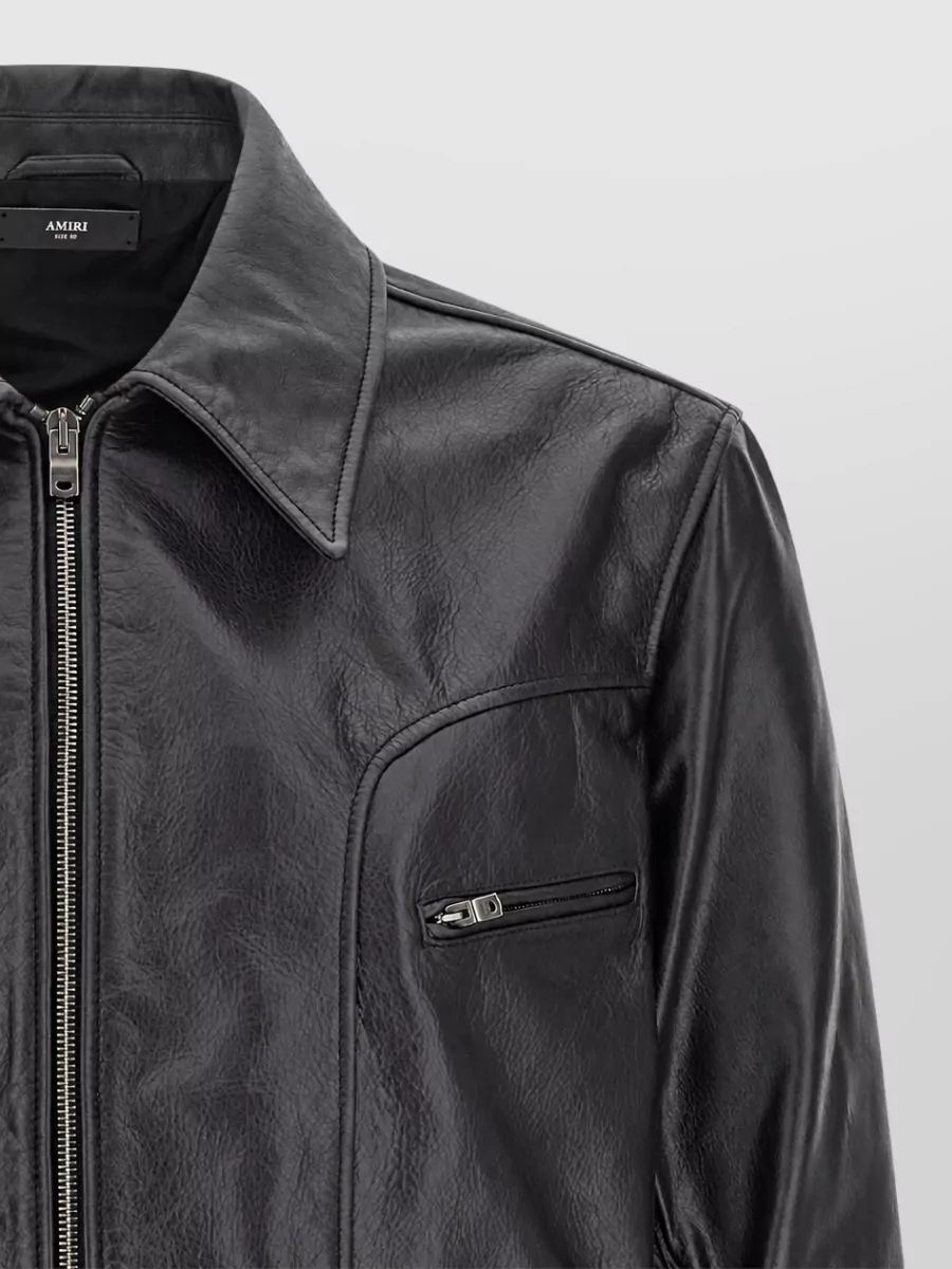 Amiri Leather Zip Jacket
