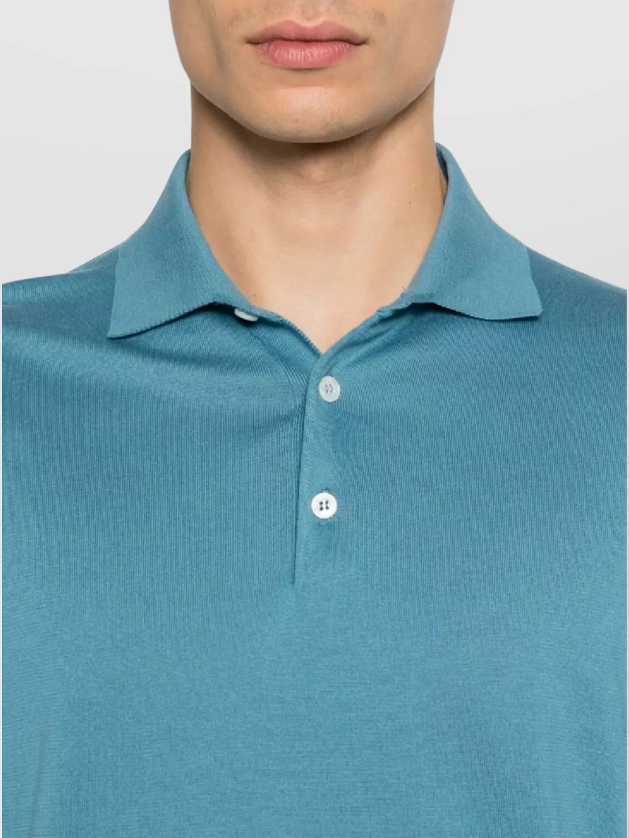 Lardini Men's Polo Shirt Featuring Ribbed Finish