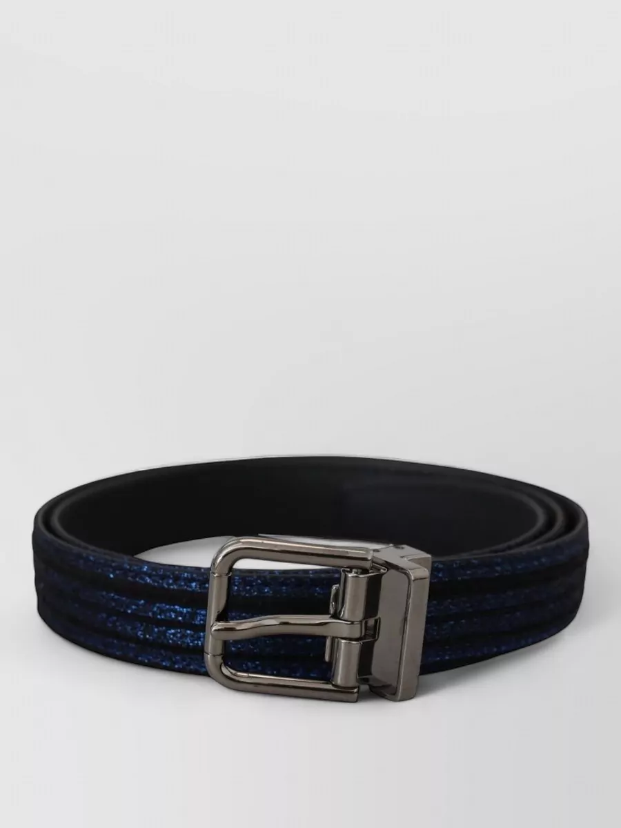Dolce&Gabbana Leather Jacquard Stripe Belt