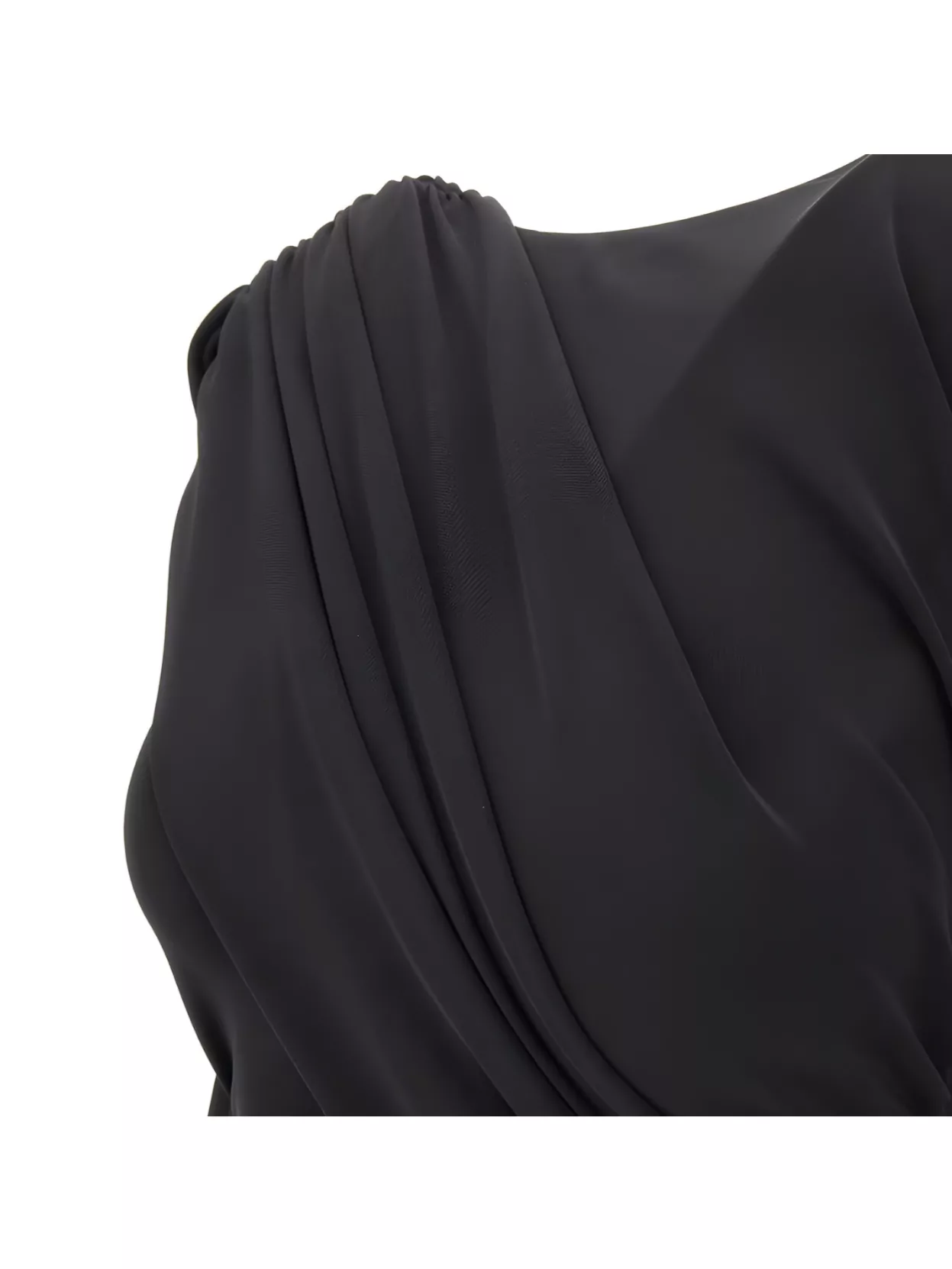 The Andamane Draped Asymmetric Mini Dress With Open Back In Black