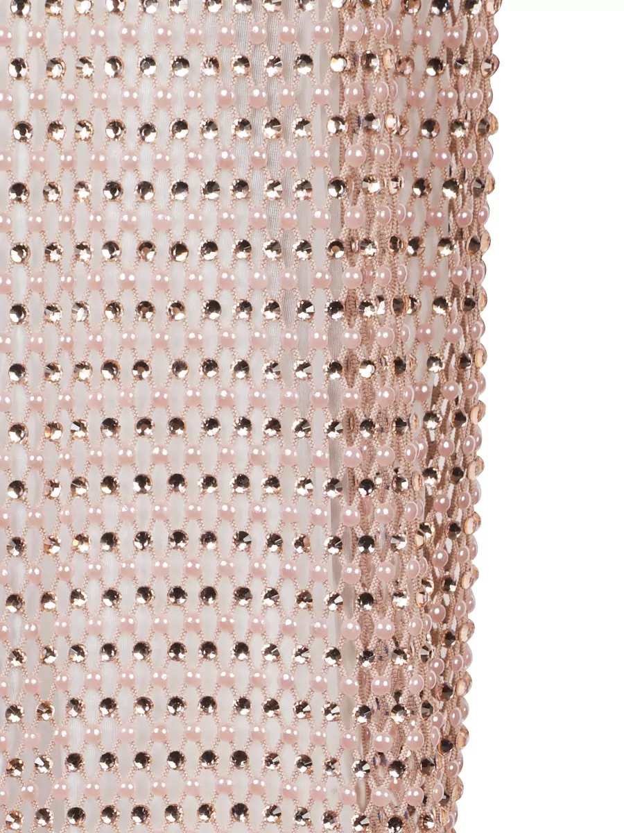 Genny Satin Shirt Collared Neck Embellished Sheer Sleeves