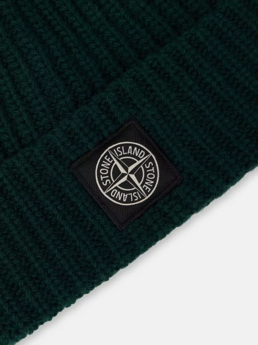 Stone Island Ribbed Virgin Wool Beanie