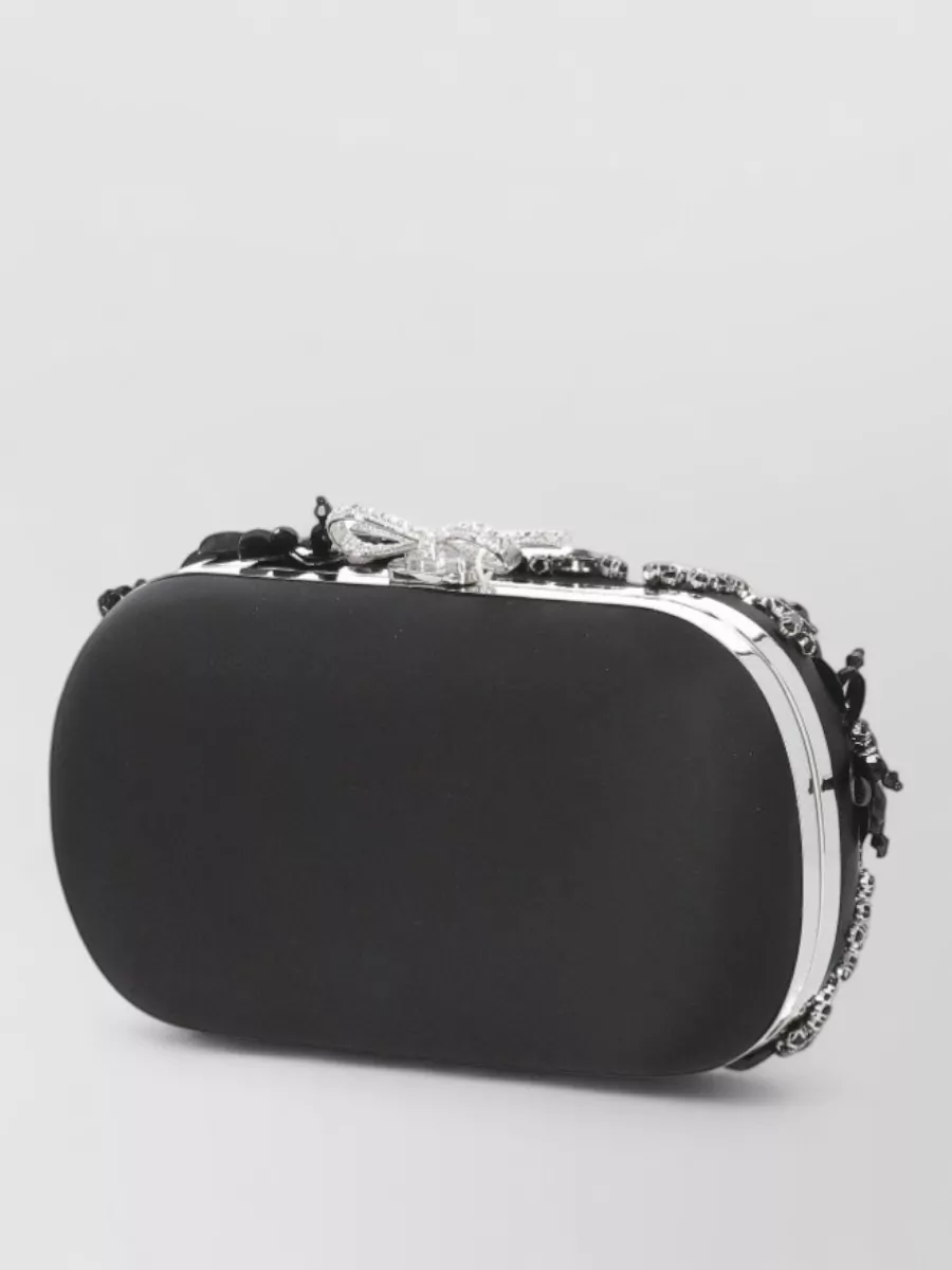 Self-Portrait The Bow Satin Clutch Bag