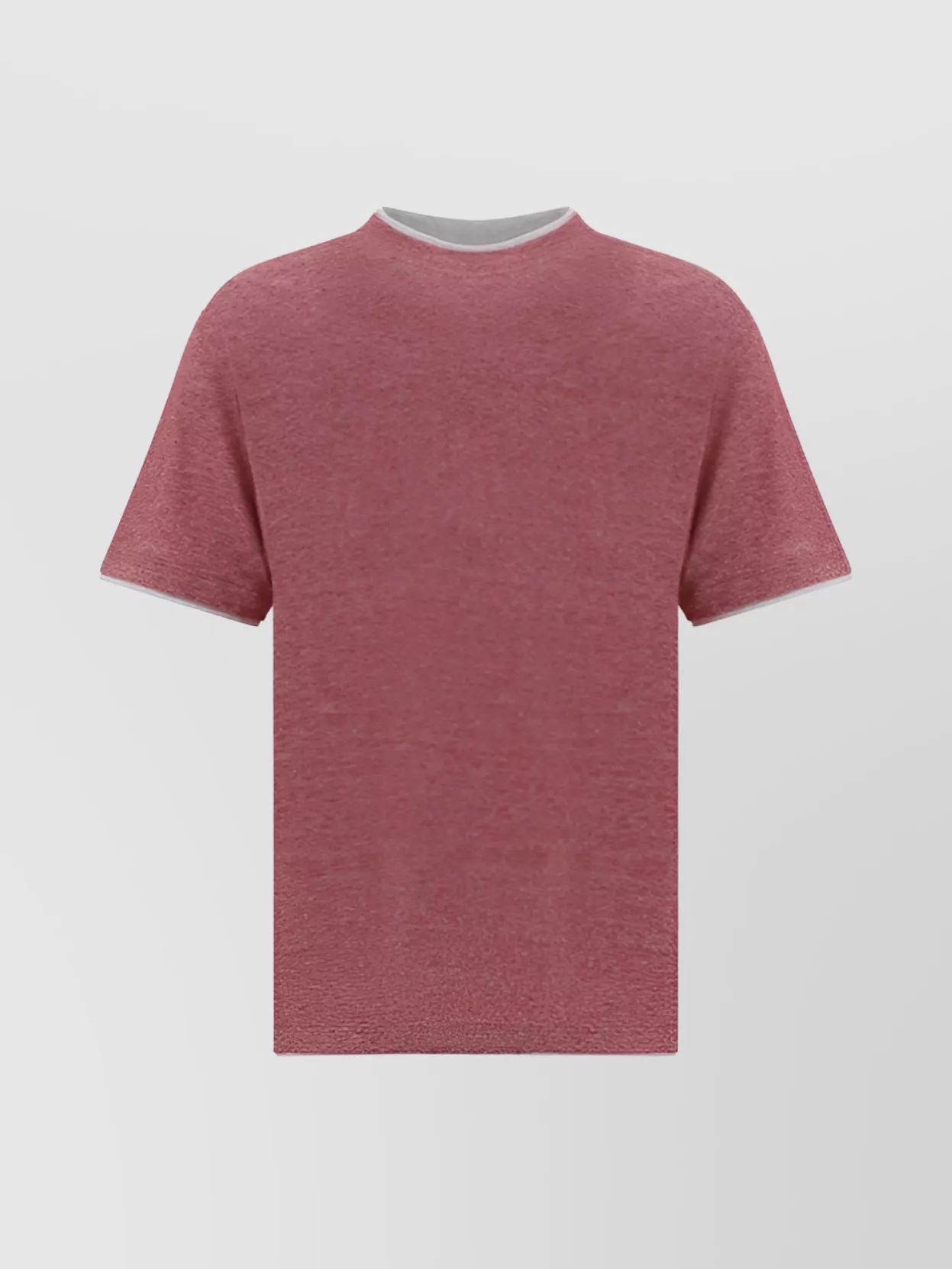 Shop Brunello Cucinelli Crew Neck Cotton T-shirt With Contrasting Hem