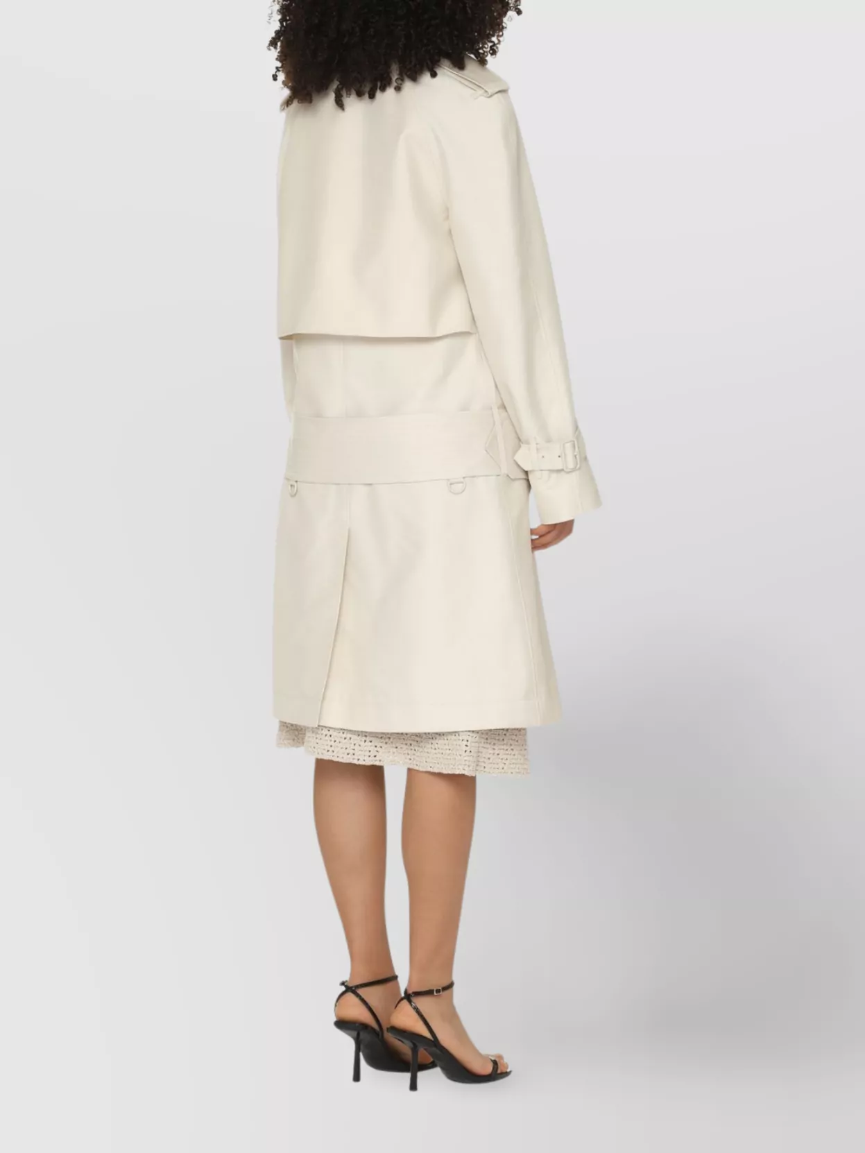 Burberry Silk Trench Coat With Belt And Epaulettes