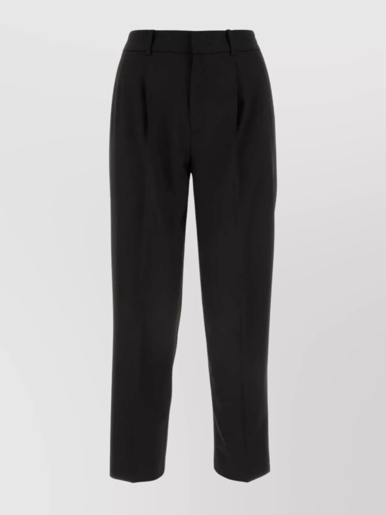 Shop Pt Torino Stretch Polyester Cropped Trousers With Elastic Waistband
