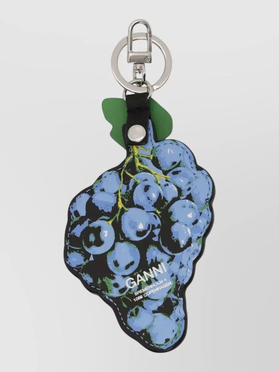 Ganni Recycled Leather Grape Keychain