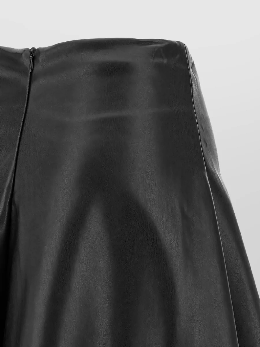 Nude Leather A-Line Skirt