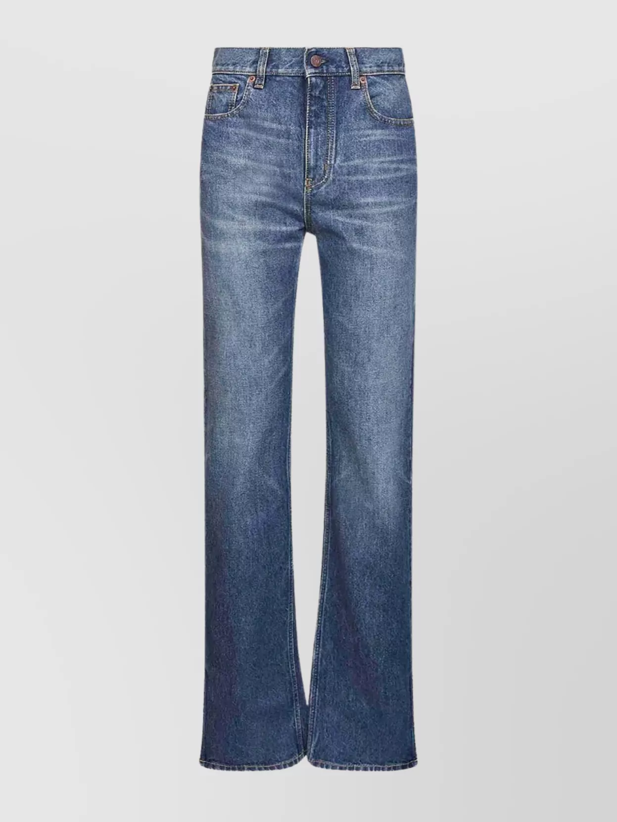 Chloé Tailored Denim Trousers Featuring Side Slits In Blue