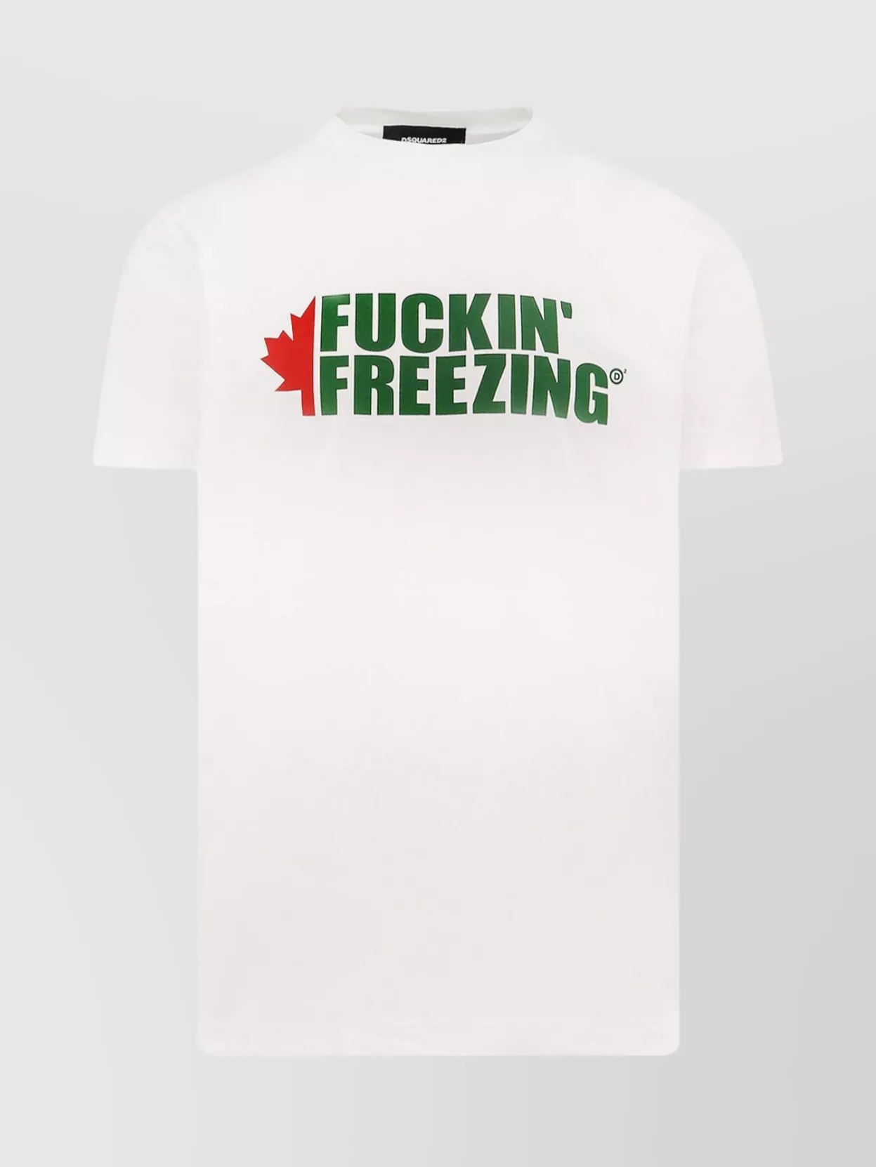 Dsquared2 White Crewneck T-shirt With Print On The Front And Logo Lettering On The Rear In Cotton Man