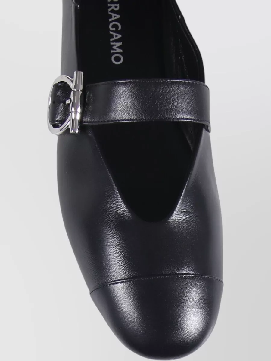Ferragamo Nena Ballerina Shoes Round Toe Buckle Strap