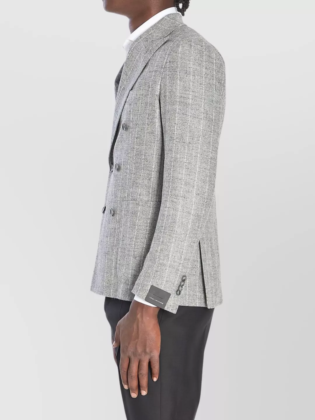 Tagliatore Double-Breasted Flannel Jacket Peak Lapels
