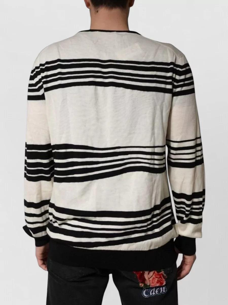 Dolce&Gabbana Wool Striped Crew-Neck Sweater