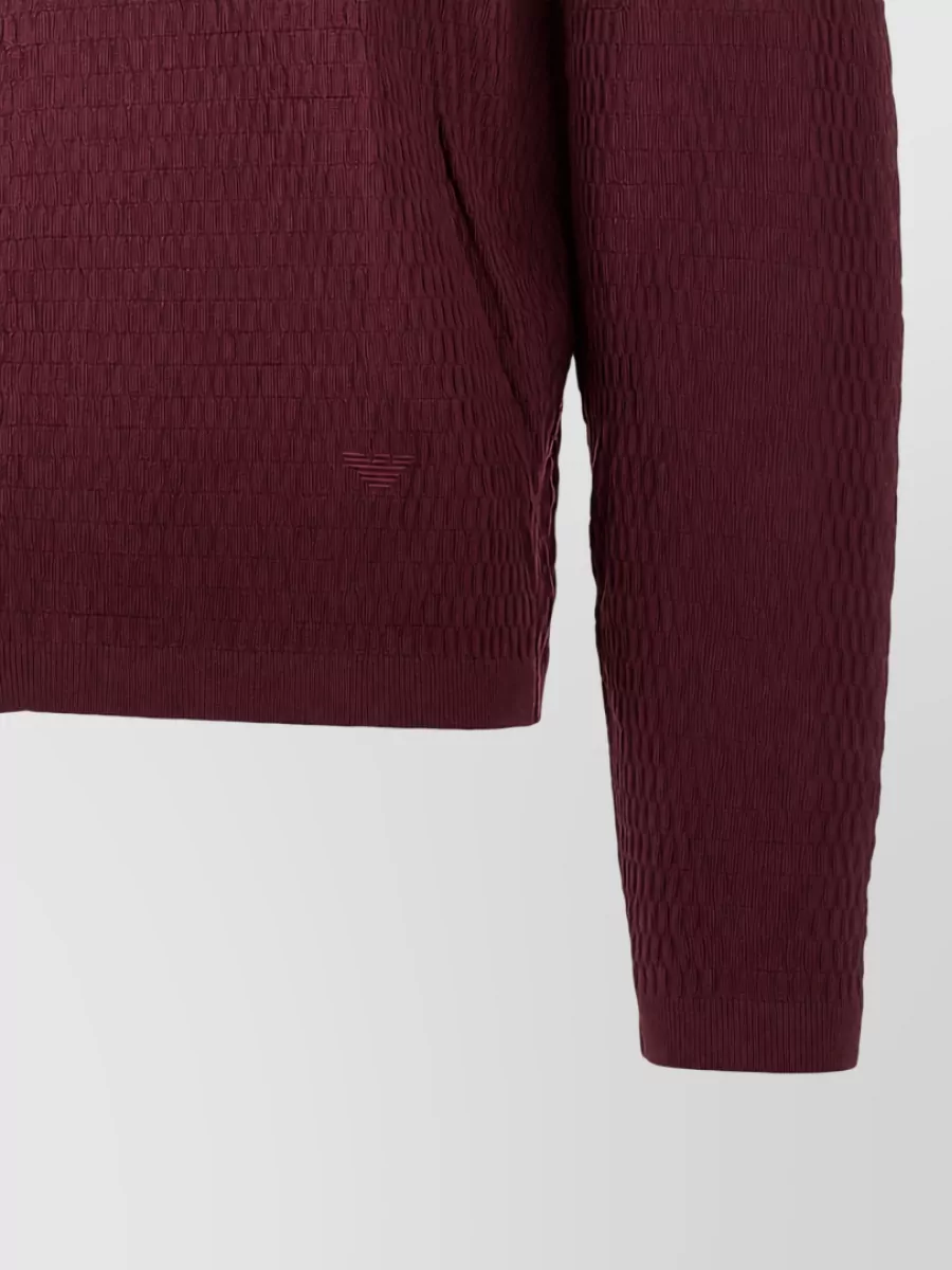 Emporio Armani Textured Virgin Wool High Neck Zip Jacket