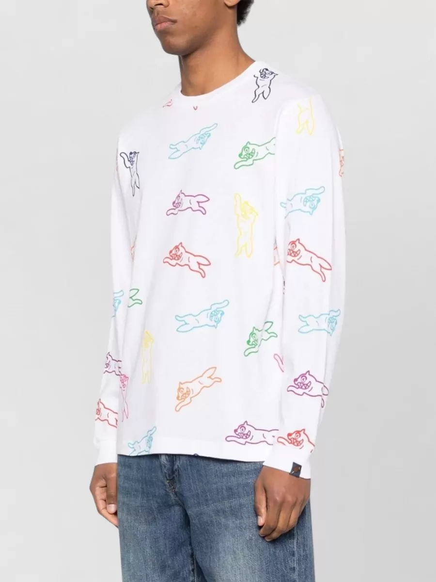 Icecream Logo Print Crew Neck Long Sleeve T-Shirt
