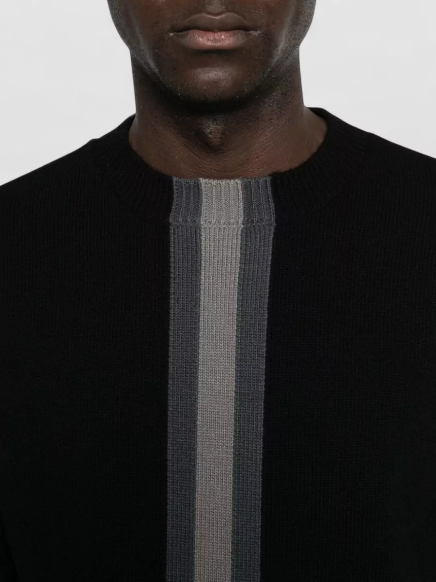Gucci Wool Striped Ribbed Crew-Neck Sweater