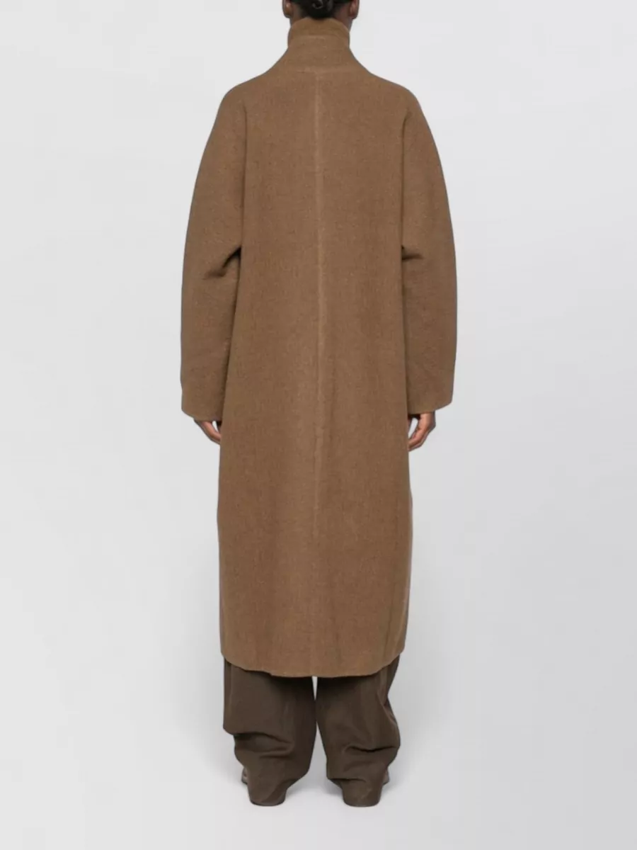 Cortana Wool Blend Felted Shawl Collar Long-Sleeve Coat