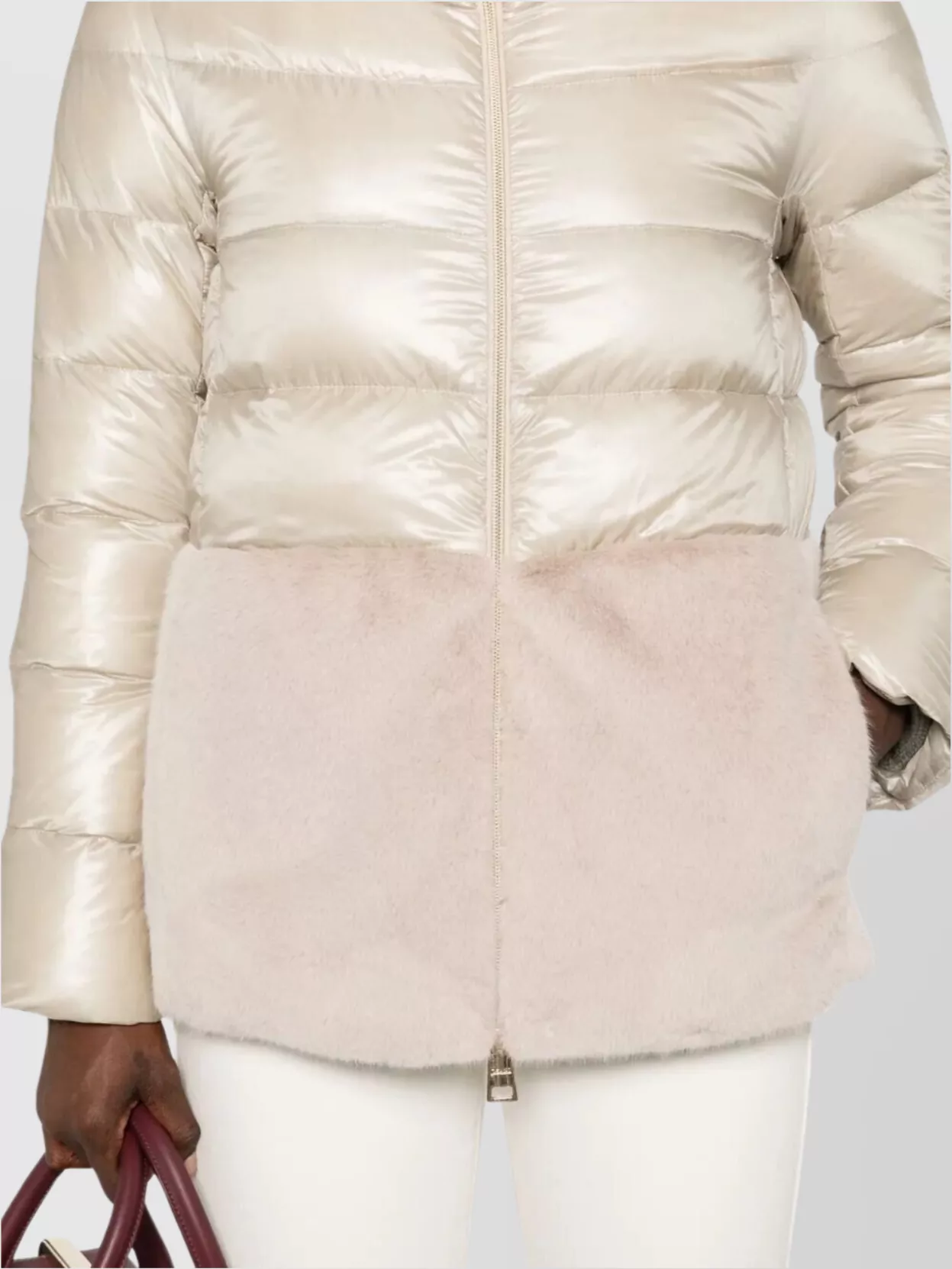 Herno Lightweight Nylon And Fur Cape