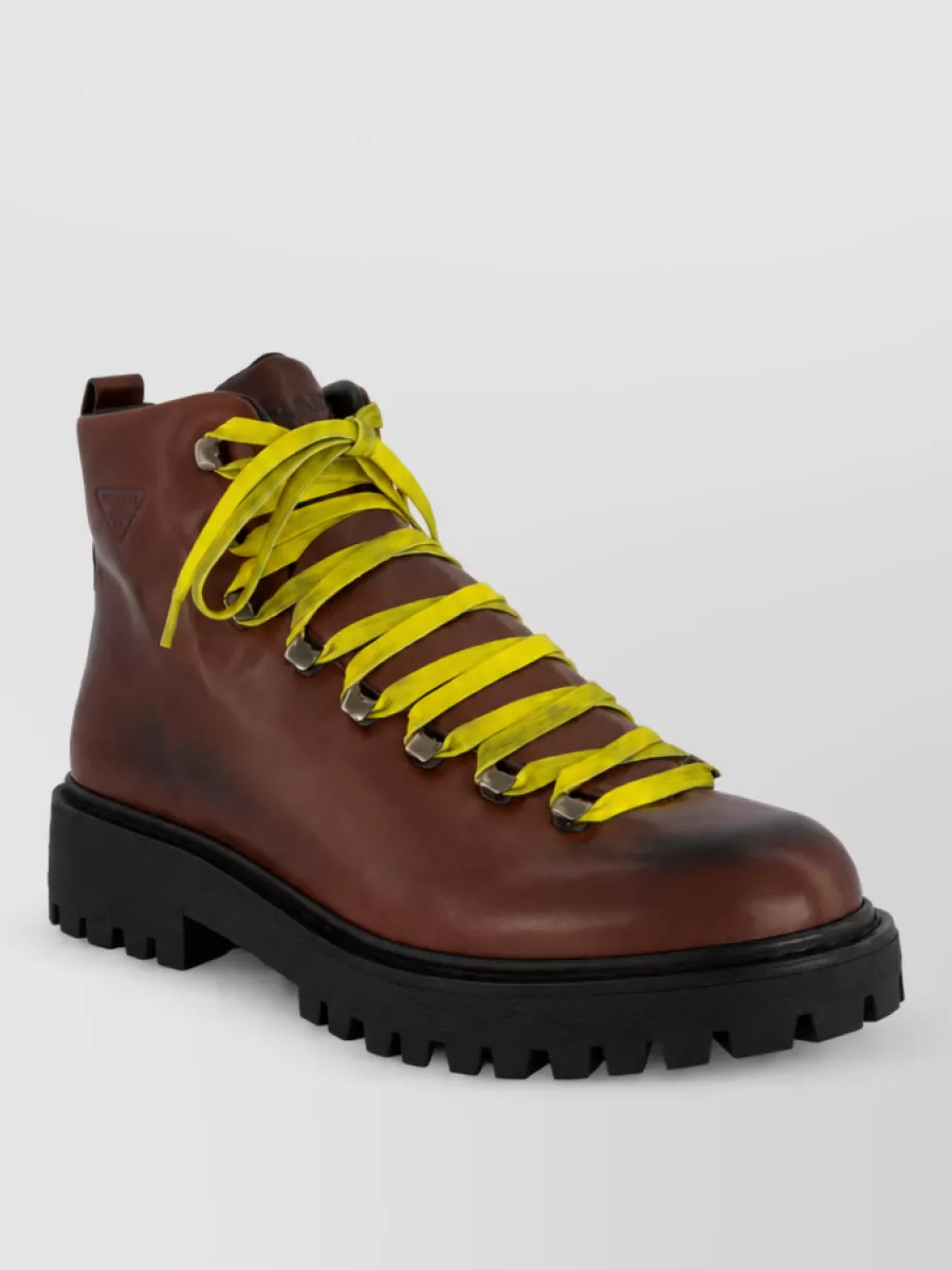 Prada leather ankle boots