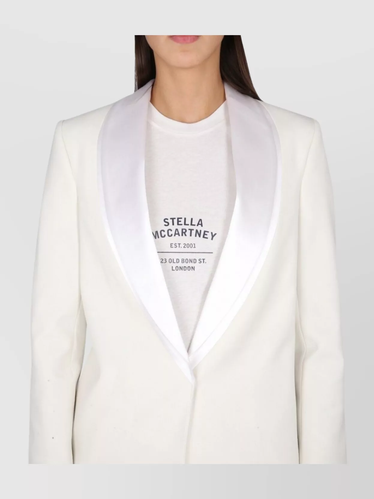 Stella Mccartney Tailored Tuxedo Jacket Long Sleeves In White