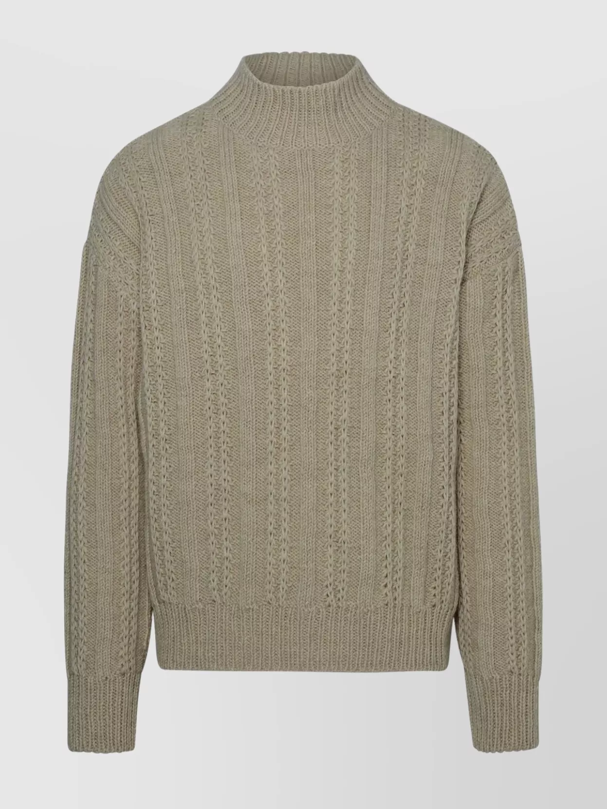 Shop Alanui Cable Knit High Neck Sweater