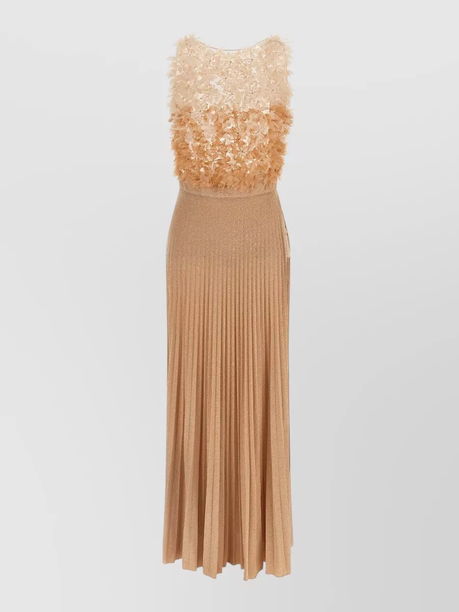 Elisabetta Franchi pleated embellished maxi dress
