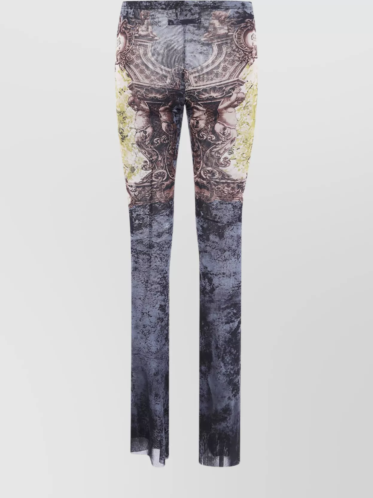 Jean Paul Gaultier Printed Medallion Mesh Trouser In Multi