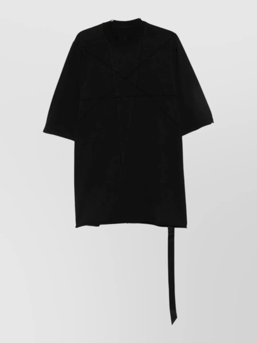 Rick Owens Drkshdw cotton oversized crew neck three quarter sleeve t shirt