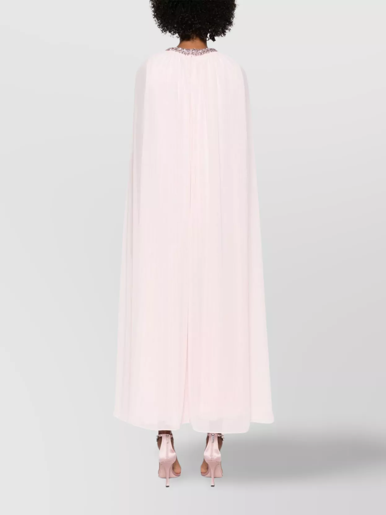 Self-Portrait Cape Silhouette Chiffon Midi Dress
