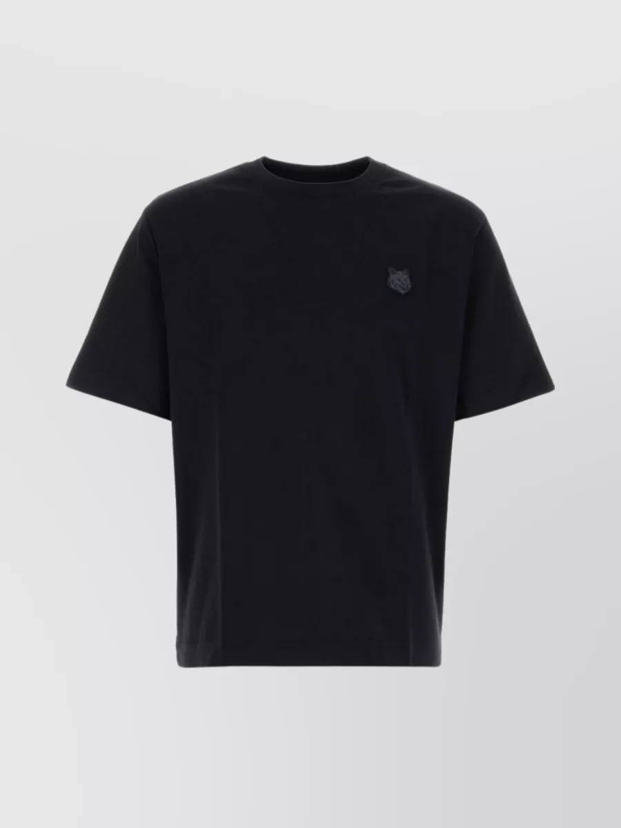Shop Maison Kitsuné Cotton T-shirt With Oversize Fit And Lateral Slits In Black