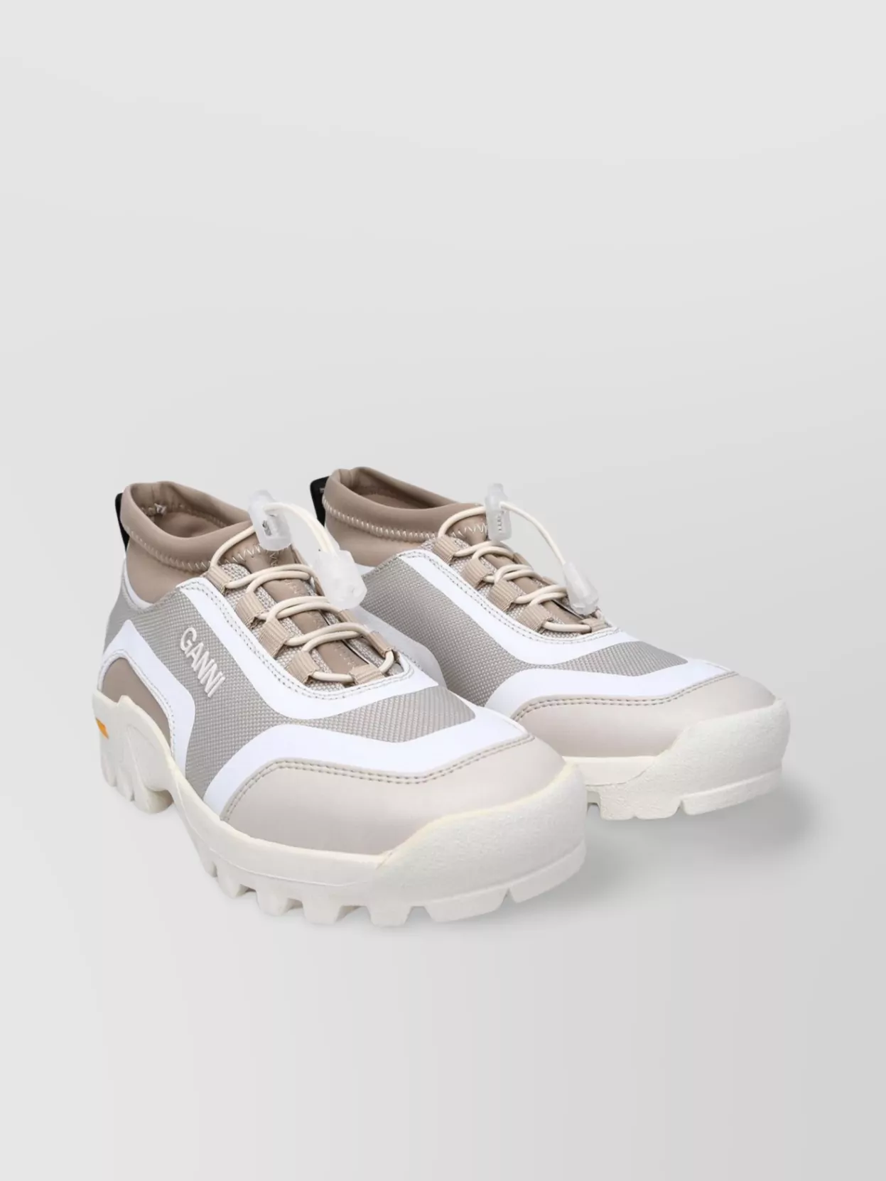 Shop Ganni Two-tone Sneakers In Recycled Polyester