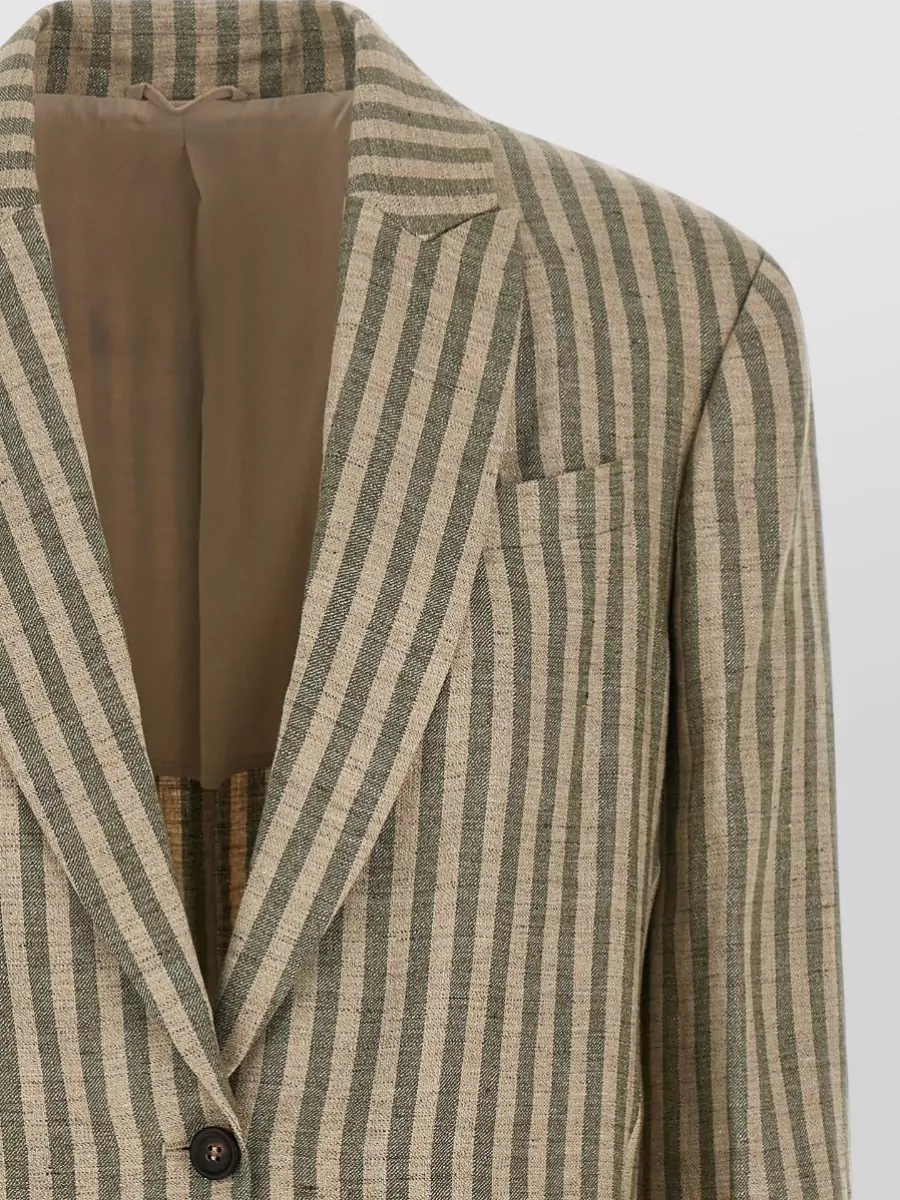 Brunello Cucinelli Striped Single-Breasted Blazer