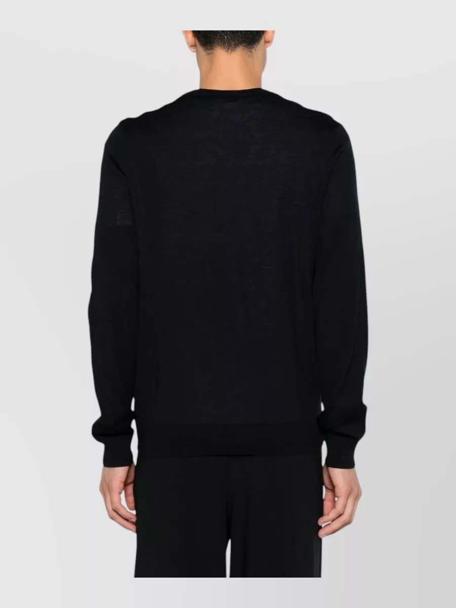 Paul Smith Merino Wool Fine-Knit V-Neck Long-Sleeve Sweater