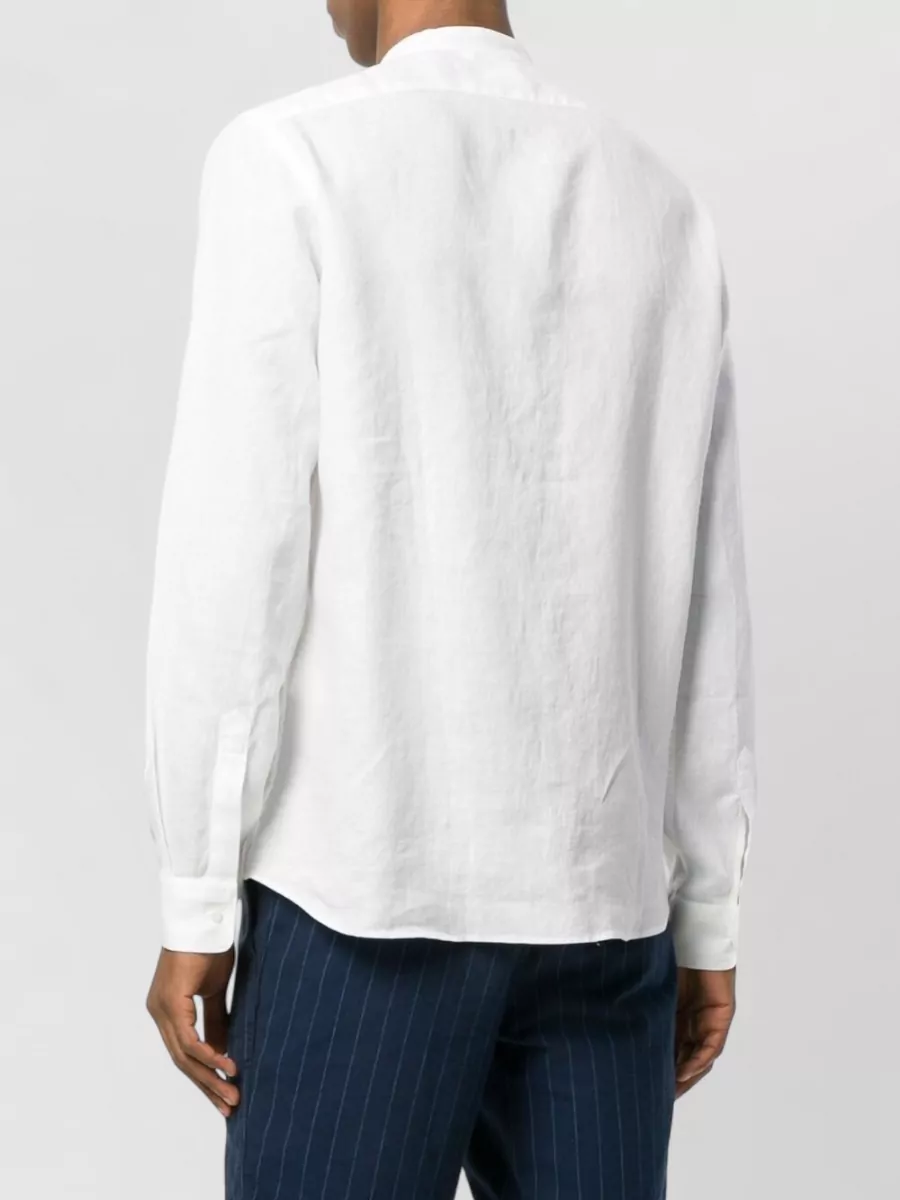 Aspesi Long Sleeve Mandarin Collar Silk Nylon Shirt