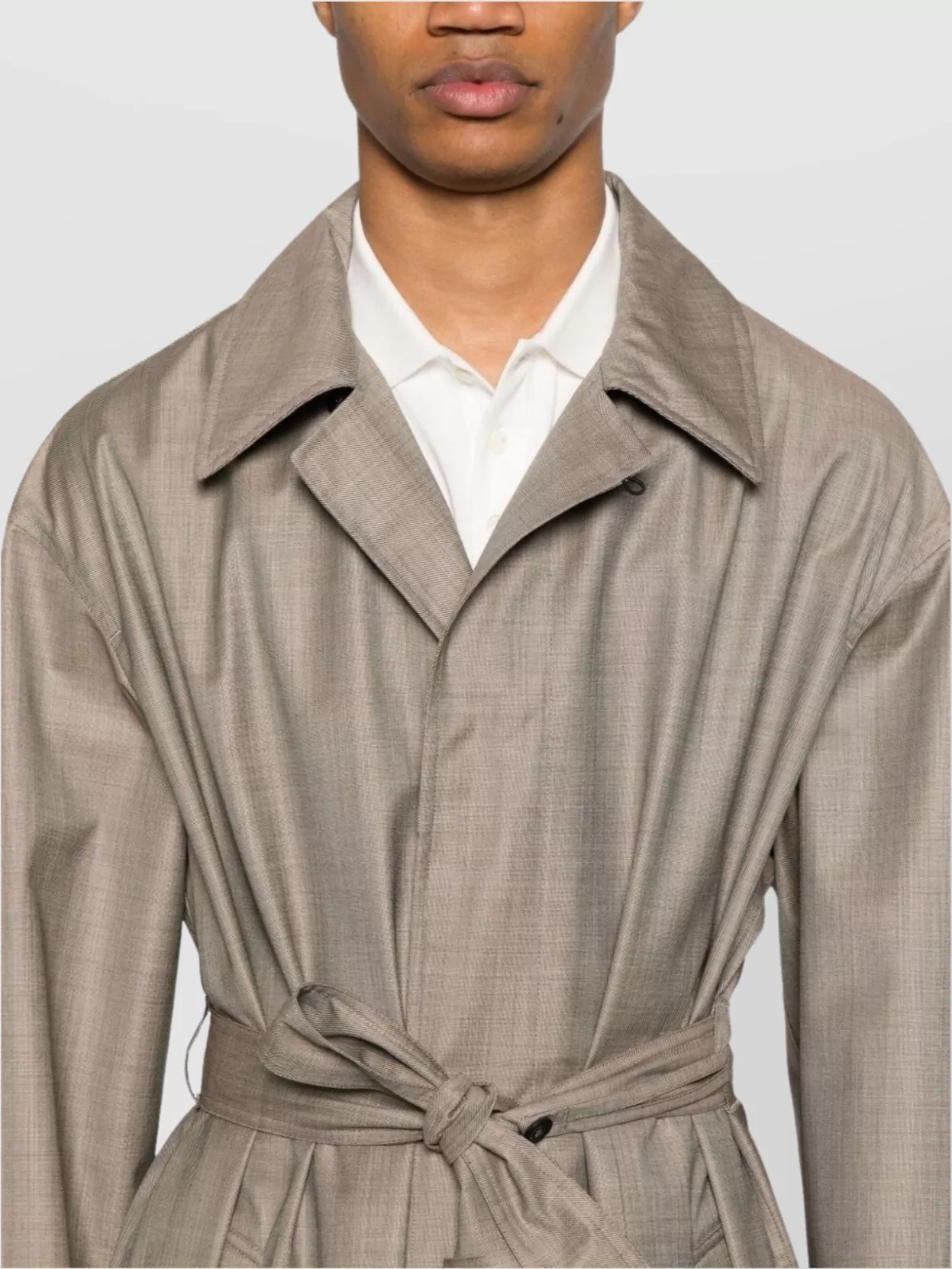 Emporio Armani Wool Coat With Adjustable Belt