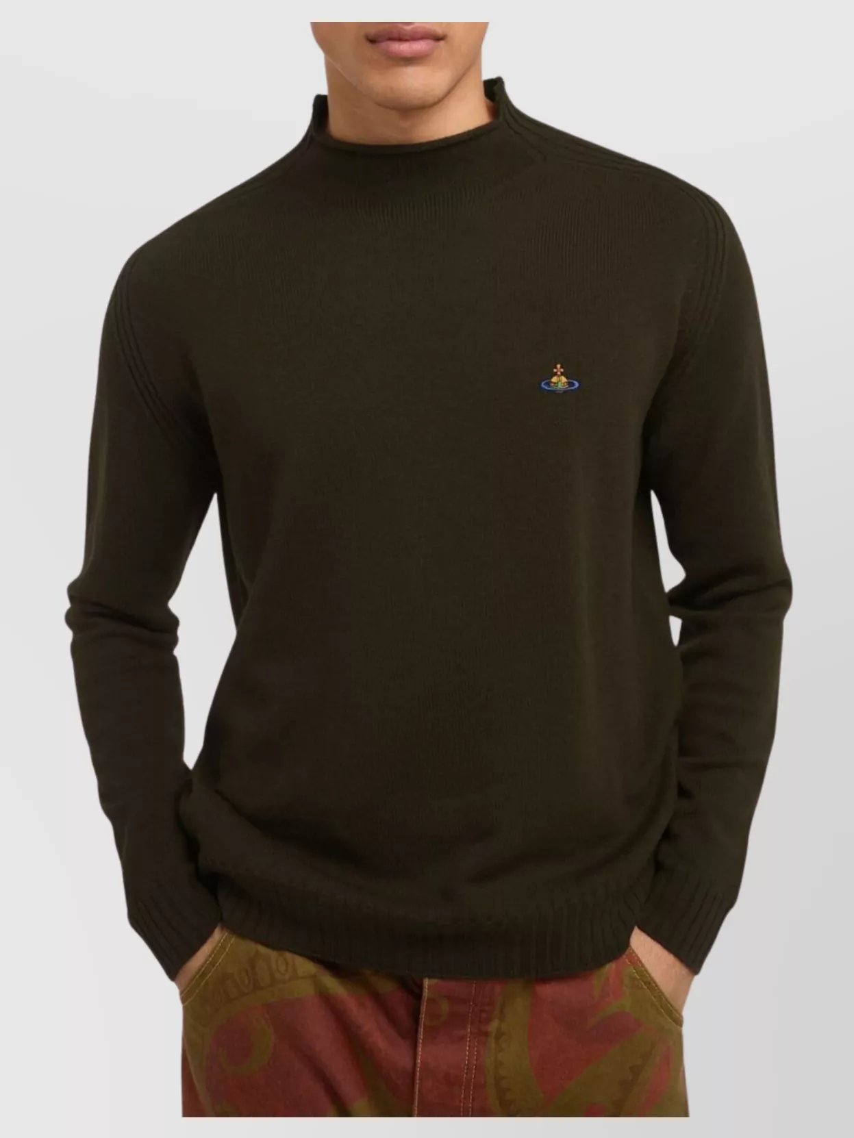 Vivienne Westwood High Neck Long Sleeve Knitwear With Embroidery
