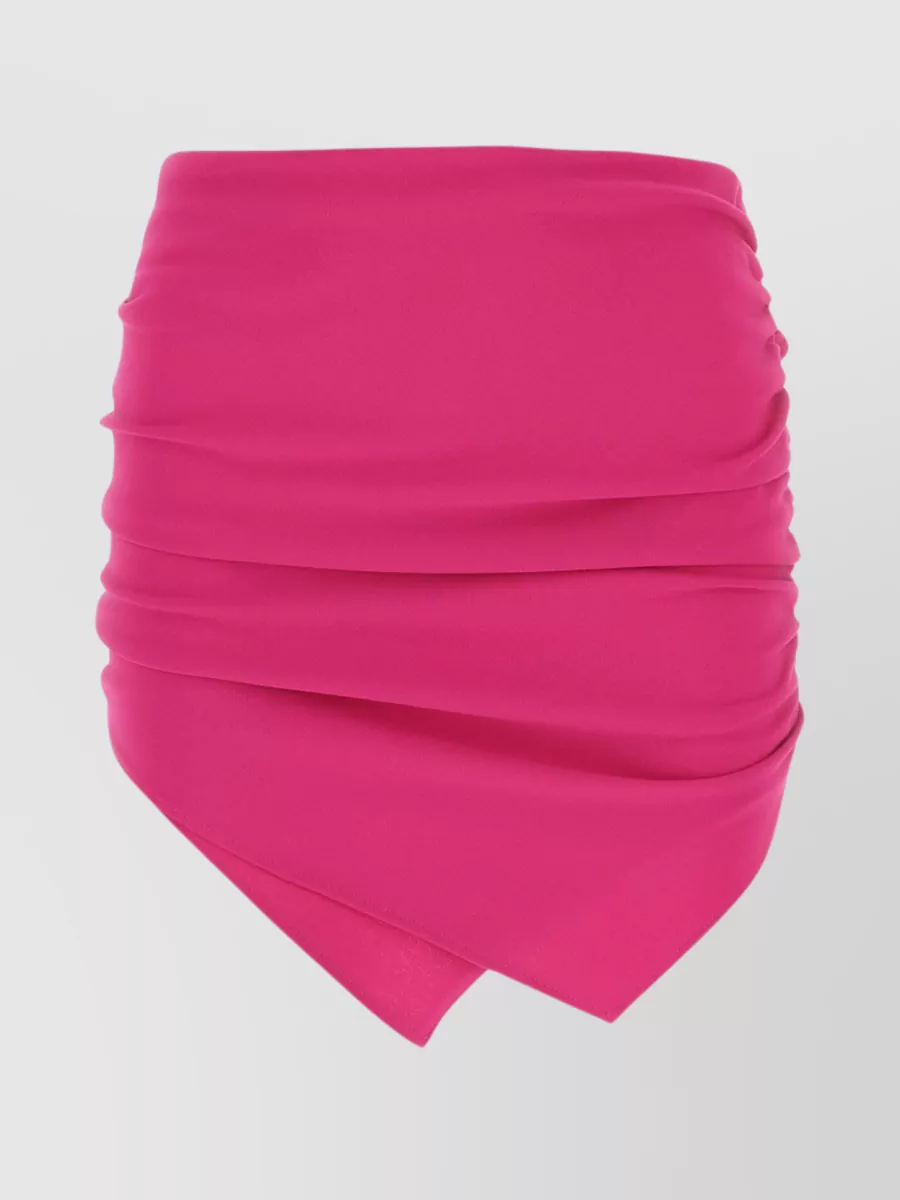 Shop Attico Hatty Modern Draped High-waisted Mini Skirt In Pink