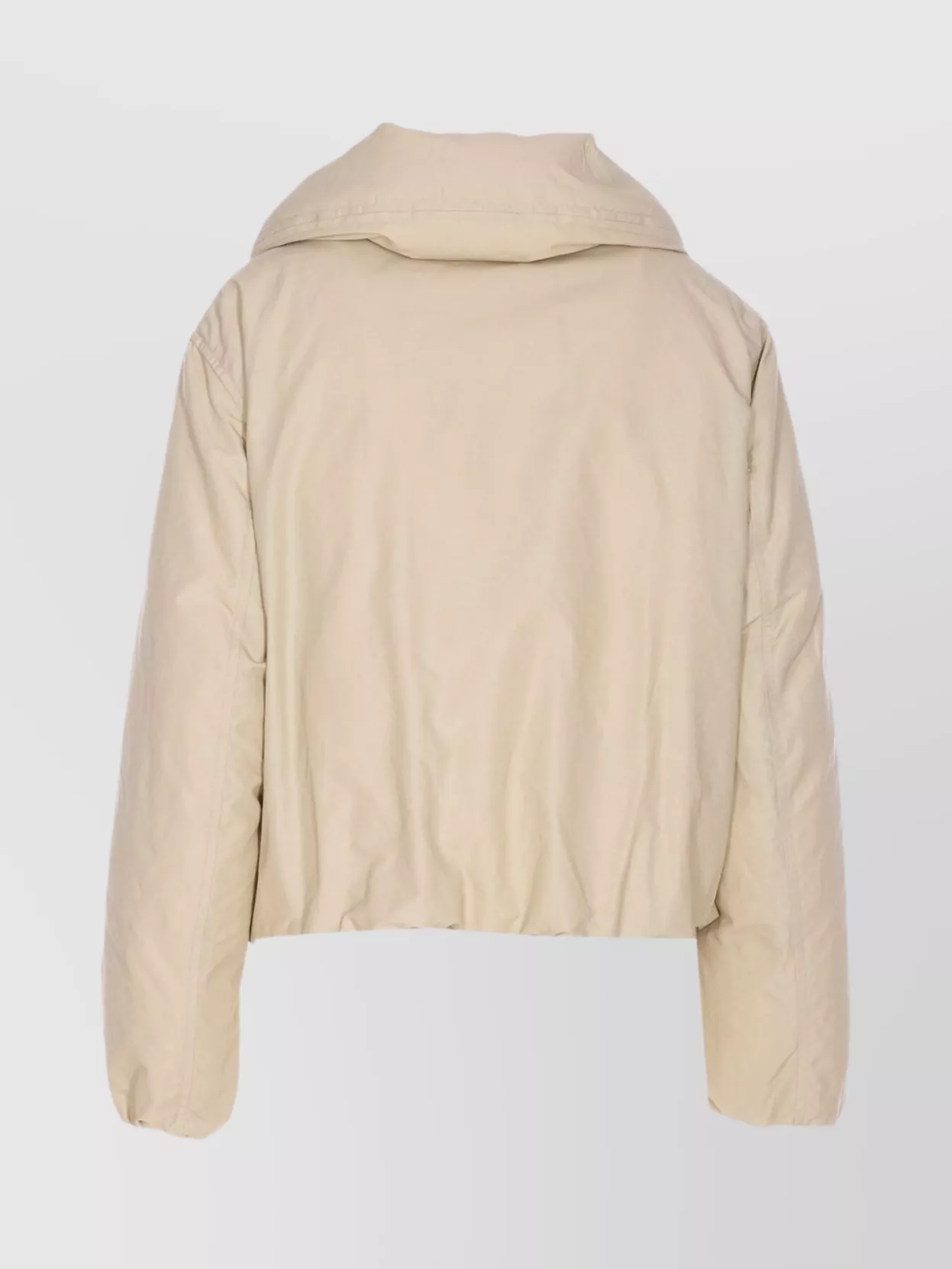 Lemaire Short Puffer Jacket Large Collar In Brown