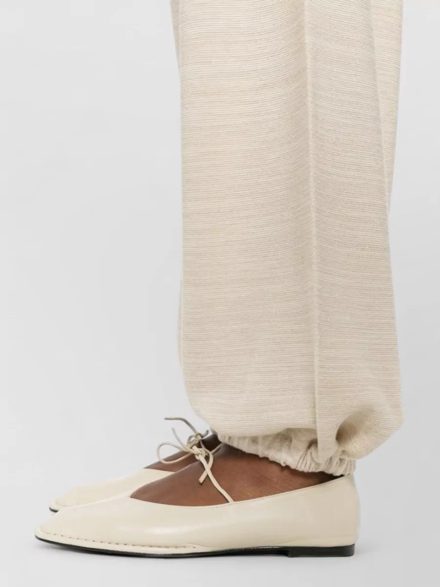 Fabiana Filippi Wool Cotton Wide Leg Ankle Trousers