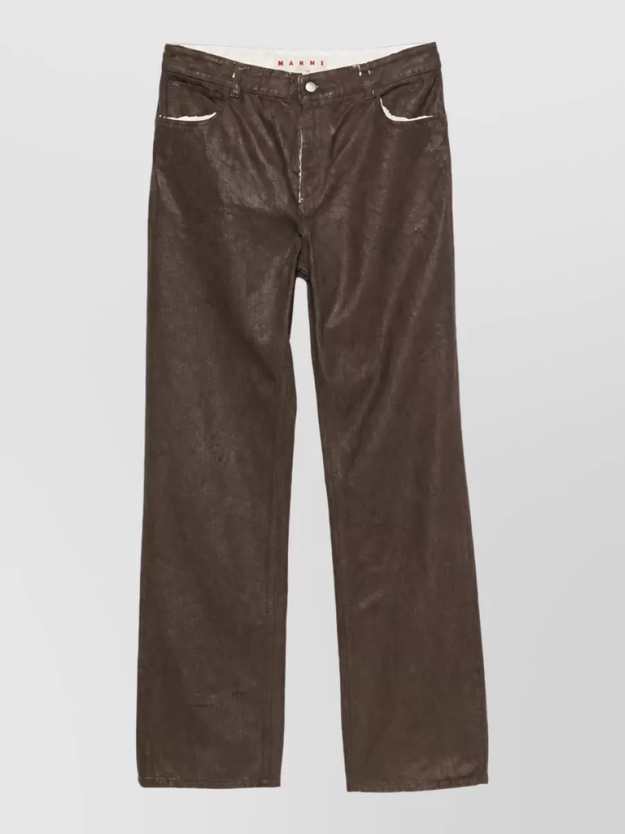 Marni Coated mid-rise straight-leg denim jeans