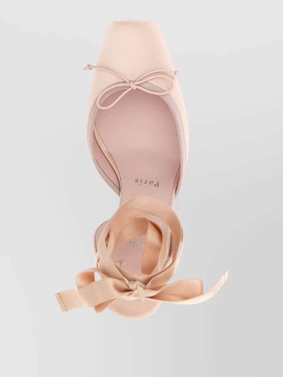 Christian Louboutin Cassia Lace Up Pumps Square Toe Bow