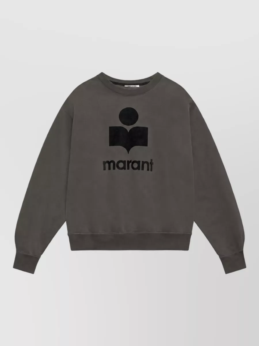 Isabel Marant Logo Print Jersey Crew Neck Sweatshirt