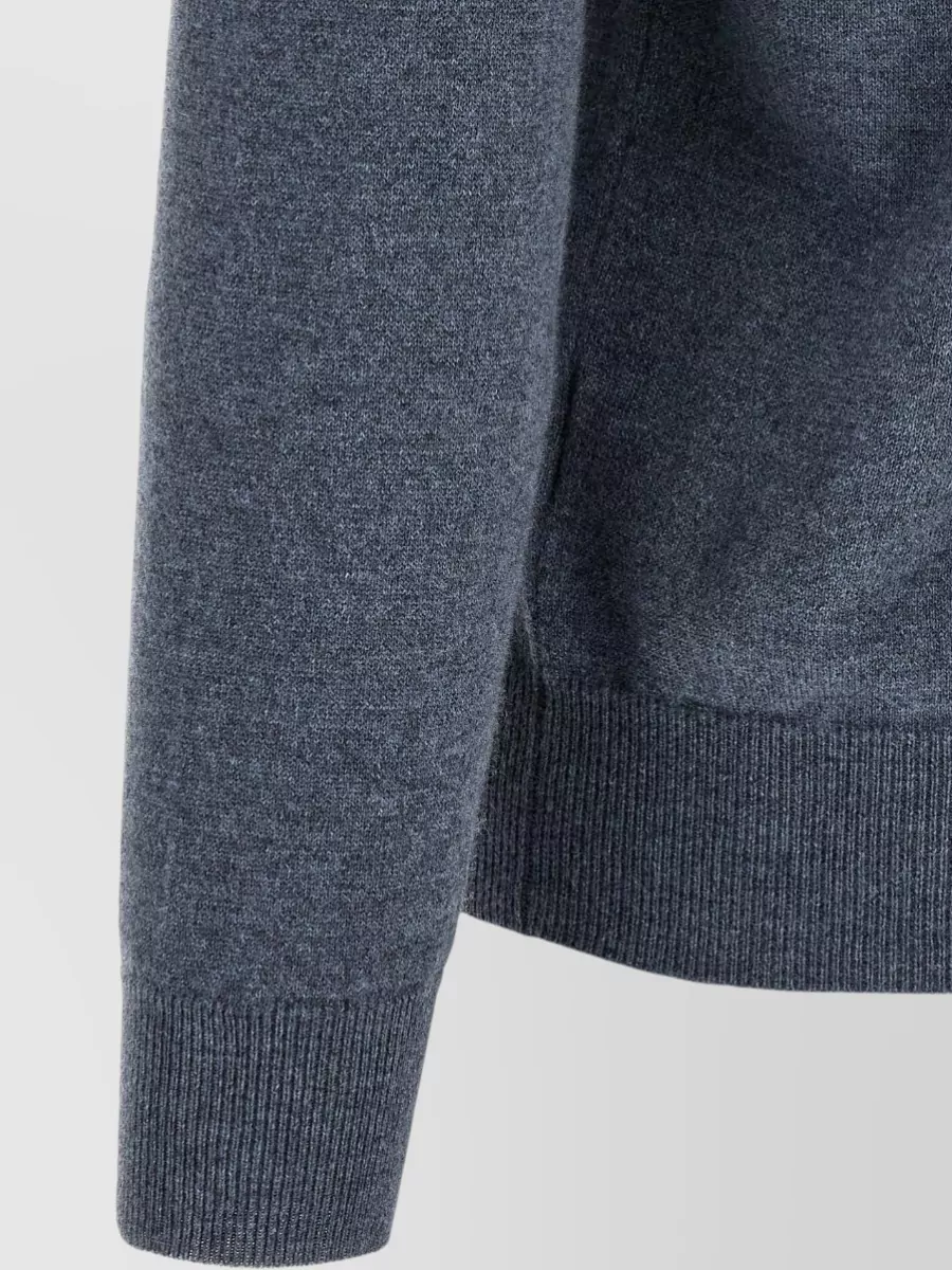Brunello Cucinelli Cashmere Ribbed High Neck Half Zip Sweater