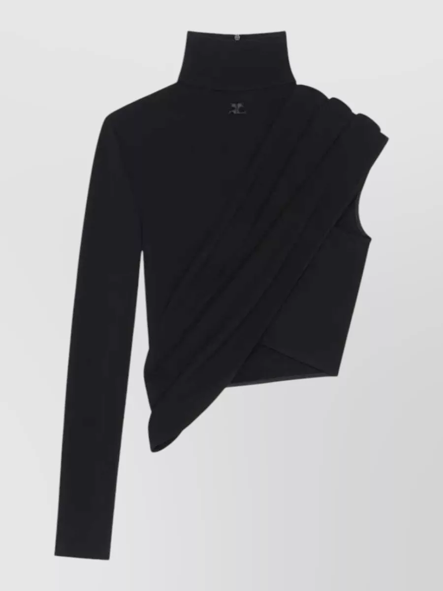 Courrèges Asymmetric Twisted Jersey Crop Top