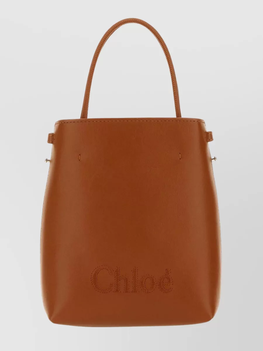 Chloé Compact Leather Sense Bag In Brown