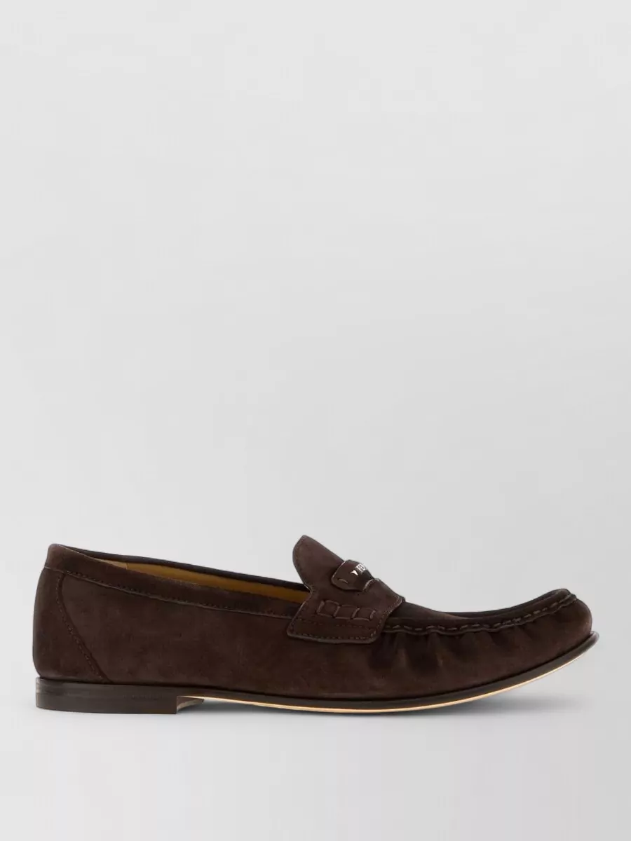 Fendi suede leather loafers